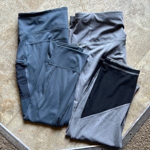 Xl womens dark and light gray leggings with pockets good used condition. Bundle